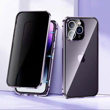 Load image into Gallery viewer, Magnetic Tempered Glass Double-sided Anti-peep Phone Case For iPhone