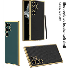 Load image into Gallery viewer, Leather Electroplated Protective Phone Case For Samsung Galaxy S24 S23 Ultra Plus - Mycasety Mycasety