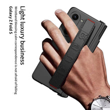 Load image into Gallery viewer, Magnetic Hinge Pen Slot Wristband Holder Phone Case With Back Screen Protector For Samsung Galaxy Z Fold5 Fold4 Fold3 - mycasety2023 Mycasety