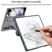 Load image into Gallery viewer, Magnetic Hinge Pen Box Protective Leather Phone Case With Back Screen Glass For Samsung Galaxy Z Fold 5/4/3 5G - mycasety2023 Mycasety