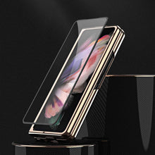 Load image into Gallery viewer, Luxurious Leather Ring Holder Protective Phone Case With Front Protection Film For Samsung Galaxy Z Fold5 Fold4 Fold3 - Mycasety Mycasety