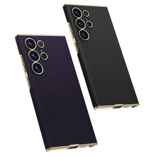 Load image into Gallery viewer, Golden Electroplated Leather Shockproof Phone Case For Galaxy S25 Ultra
