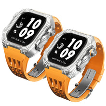 Load image into Gallery viewer, Luxurious Titanium Alloy Crystal Case Strap For Apple Watch 44/45 mm - Mycasety Mycasety