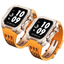 Load image into Gallery viewer, Luxurious Titanium Alloy Crystal Case Strap For Apple Watch 44/45 mm - Mycasety Mycasety