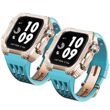Load image into Gallery viewer, Luxurious Titanium Alloy Crystal Case Strap For Apple Watch 44/45 mm - Mycasety Mycasety