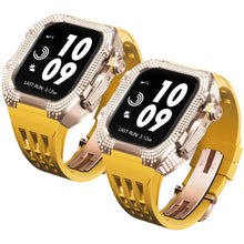 Load image into Gallery viewer, Luxurious Titanium Alloy Crystal Case Strap For Apple Watch 44/45 mm - Mycasety Mycasety
