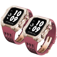 Load image into Gallery viewer, Luxurious Titanium Alloy Crystal Case Strap For Apple Watch 44/45 mm - Mycasety Mycasety