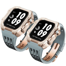 Load image into Gallery viewer, Luxurious Titanium Alloy Crystal Case Strap For Apple Watch 44/45 mm - Mycasety Mycasety