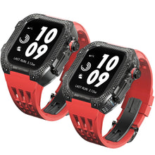 Load image into Gallery viewer, Luxurious Titanium Alloy Crystal Case Strap For Apple Watch 44/45 mm - Mycasety Mycasety