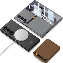 Load image into Gallery viewer, Magnetic Leather Card Holder Shockproof Phone Case With Screen Glass Protector For Galaxy Z Fold 6/5/4/3