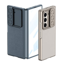 Load image into Gallery viewer, Leather All-inclusive Lens Slide Protector Phone Case With Back Screen Protector For Galaxy Z Fold 6