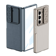 Load image into Gallery viewer, Leather All-inclusive Lens Slide Protector Phone Case With Back Screen Protector For Galaxy Z Fold 6