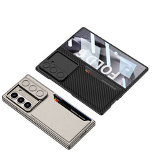 Load image into Gallery viewer, Leather Card Holder Lens Slide Protector Shockproof Phone Case With Screen Protector For Galaxy Z Fold 6