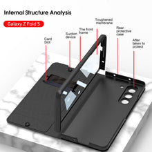 Load image into Gallery viewer, Leather Pen Holder Armor Phone Case With Back Screen Protector For Samsung Galaxy Z Fold5 Fold4 - Mycasety Mycasety