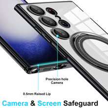 Load image into Gallery viewer, Electroplated Transparent Magnetic Bracket Samsung Case Support Magsafe Charging