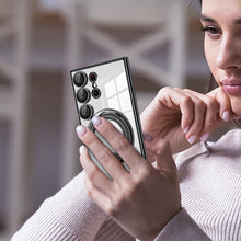 Load image into Gallery viewer, Electroplated Transparent Magnetic Bracket Samsung Case Support Magsafe Charging