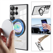 Load image into Gallery viewer, Electroplated Transparent Magnetic Bracket Samsung Case Support Magsafe Charging