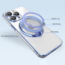 Load image into Gallery viewer, Magnetic Suction Bracket Electroplated Anti-fall Protective iPhone Case