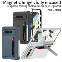 Load image into Gallery viewer, Magnetic Folding All-inclusive Leather Case With Tempered Film For Google Pixel Fold With Damped Folding Bracket & Card Holder - mycasety2023 Mycasety