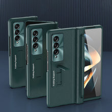 Load image into Gallery viewer, Central Axis With Pen Folding Anti-Fall Shell Film Integrated Leather Phone Case For Samsung Galaxy fold4 fold3 5G - Mycasety Mycasety
