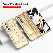 Load image into Gallery viewer, Armor Hinge Folding Magnetic Bracket Shell Case For Samsung Galaxy Z Fold3 Fold4 5G With S-Pen Slot & Stylus - Mycasety Mycasety
