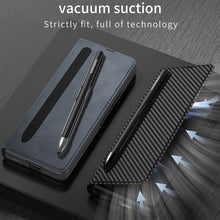 Load image into Gallery viewer, Leather Pen Holder Armor Phone Case With Back Screen Protector For Samsung Galaxy Z Fold5 Fold4 - Mycasety Mycasety