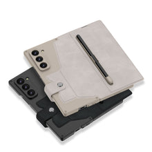 Load image into Gallery viewer, Luxurious Suede Cover Shockproof Phone Case With Screen Protector and Pen Slot For Galaxy Z Fold 6/5/4/3