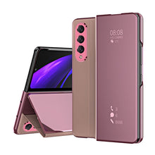 Load image into Gallery viewer, Smart Mirror Clear View Flip Case Luxury Magnetic Leather Kickstand Shockproof Cover For Samsung Galaxy Z Fold3 Fold4 Fold5 - Mycasety Mycasety