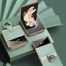 Load image into Gallery viewer, Genuine Leather Folding Phone Case For Samsung Galaxy Z Flip 5/4/3 - Mycasety Mycasety