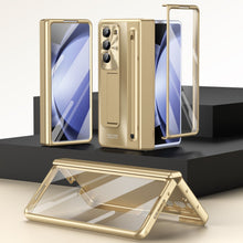 Load image into Gallery viewer, Armor Electroplated Anti-fall Protective Phone Case With Pen Tray Shell and Film For Samsung Galaxy Z Fold5 Fold4 - Mycasety Mycasety