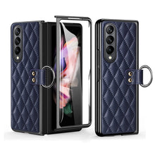 Load image into Gallery viewer, Luxurious Leather Ring Holder Protective Phone Case With Front Protection Film For Samsung Galaxy Z Fold5 Fold4 Fold3 - Mycasety Mycasety