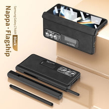 Load image into Gallery viewer, Luxury Nappa Leather Cover Magnetic Hinge Folding Shell Case For Samsung Galaxy Z Fold3 Fold4 Fold5 With S-Pen Slot & Stylus - Mycasety Mycasety