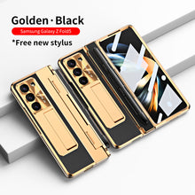 Load image into Gallery viewer, Luxury Leather Magnetic Bracket Shell Electroplated Phone Case For Samsung Galaxy Z Fold3/4/5 With Back Screen Glass - Mycasety Mycasety