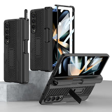 Load image into Gallery viewer, Magnetic Mech S Pen Slot Holder Case For Samsung Galaxy Z Fold4 Fold3 5G With Back Screen Protector - Mycasety Mycasety