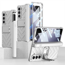 Load image into Gallery viewer, Magnetic Armor All-included Slide Pen Case With Back Screen Glass Hinge Holder Phone Cover For Samsung Galaxy Z Fold3 Fold4 Fold5 - Mycasety Mycasety