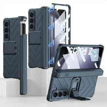 Load image into Gallery viewer, Magnetic Armor All-included Slide Pen Case With Back Screen Glass Hinge Holder Phone Cover For Samsung Galaxy Z Fold3 Fold4 Fold5 - Mycasety Mycasety