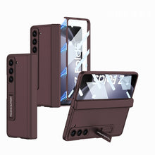 Load image into Gallery viewer, Magnetic Hinge Invisible Bracket All-included Protective Leather Phone Case For Samsung Galaxy Z Fold 5/4/3 - Mycasety Mycasety