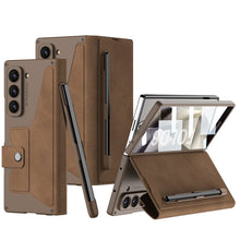 Load image into Gallery viewer, Luxurious Suede Cover Shockproof Phone Case With Screen Protector and Pen Slot For Galaxy Z Fold 6/5/4/3