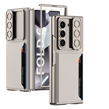 Load image into Gallery viewer, Leather Card Holder Lens Slide Protector Shockproof Phone Case With Screen Protector For Galaxy Z Fold 6