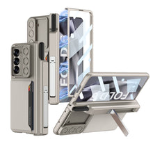 Load image into Gallery viewer, Magnetic Hinge Pen Box Lens Slide Protector Shockproof Phone Case With Screen Protector & Card Holder For Galaxy Z Fold 6