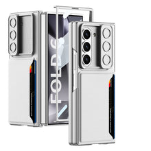 Load image into Gallery viewer, Leather Card Holder Lens Slide Protector Shockproof Phone Case With Screen Protector For Galaxy Z Fold 6