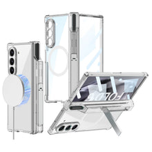 Load image into Gallery viewer, Magnetic Hinge Hidden Bracket All-included Clear Phone Case With Pen Box For Galaxy Z Fold 7/6/5