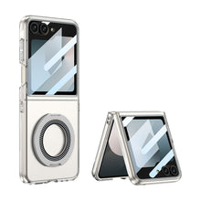 Load image into Gallery viewer, Magnetic Bracket Shockproof Clear Phone Case With Screen Protector For Galaxy Z Flip 6/5