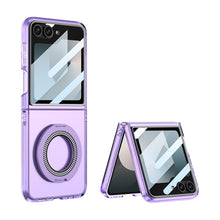 Load image into Gallery viewer, Magnetic Bracket Shockproof Clear Phone Case With Screen Protector For Galaxy Z Flip 6/5