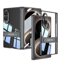 Load image into Gallery viewer, Business-style Bracket Magnetic Hinge Clear Phone Case With Back Screen Film For Galaxy Z Fold8 Ultra Wide