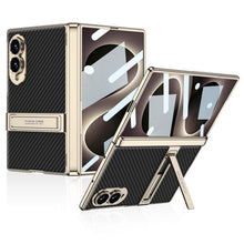 Load image into Gallery viewer, Golden Electroplated Leather Shockproof Phone Cover For Galaxy Z Fold8 Ultra Wide
