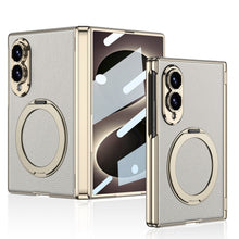 Load image into Gallery viewer, Luxurious Leather Golden Plating Phone Case with Built-In Tempered Glass & Magnetic Bracket For Galaxy Z Fold8 Wide Ultra