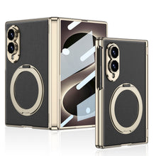 Load image into Gallery viewer, Luxurious Leather Golden Plating Phone Case with Built-In Tempered Glass & Magnetic Bracket For Galaxy Z Fold8 Wide Ultra