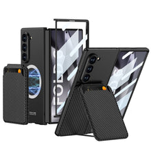 Load image into Gallery viewer, Magnetic Leather Card Holder Shockproof Phone Case With Screen Glass Protector For Galaxy Z Fold 6/5/4/3