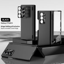 Load image into Gallery viewer, Luxury Magnetic Hinge Pen Holder Full Protection Case For Galaxy Z Fold 3/4/5/6/7 With Tempered Glass Film